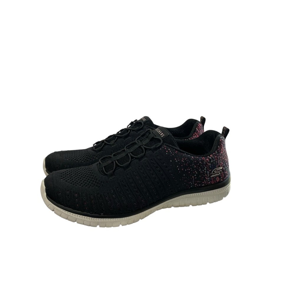 Skechers Virtue Memory Foam Wide Fit Womens 11 Black Comfort Sports Running